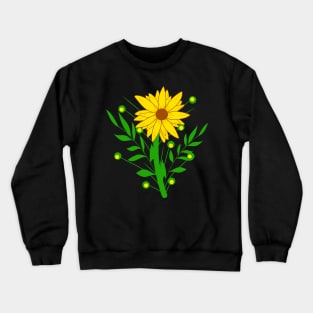 yellow sunflower floral pattern blooming blossoms flower Crewneck Sweatshirt